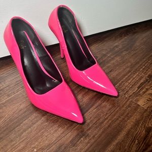 Pink gloss heels